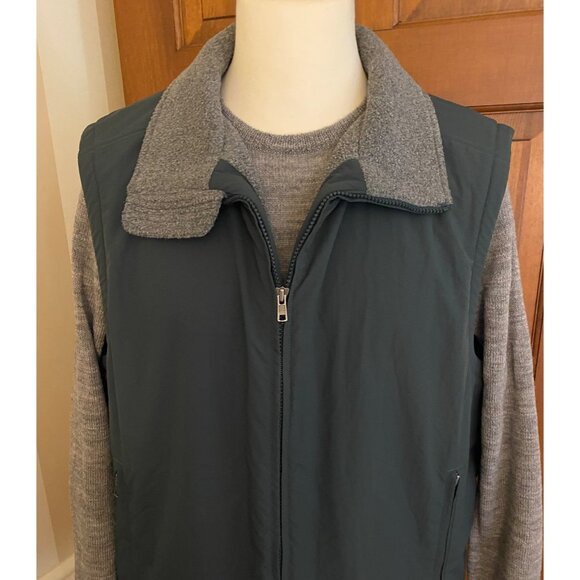 LL Bean Fleece Lined Nylon Vest Mens‎ XL Green Full-Zip Outdoor Hiking Gorpcore - Picture 3 of 13